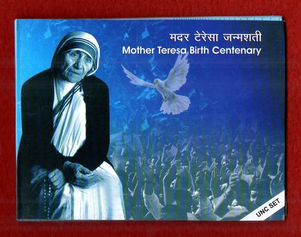 2010 – Mother Teresa Birth Centenary UNC 2 Coins Set (Rs.100, Rs.5)