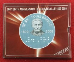 2009 - 200th Birth Anniversary of Louis Braille Proof 1 Coin Set (Rs.2)