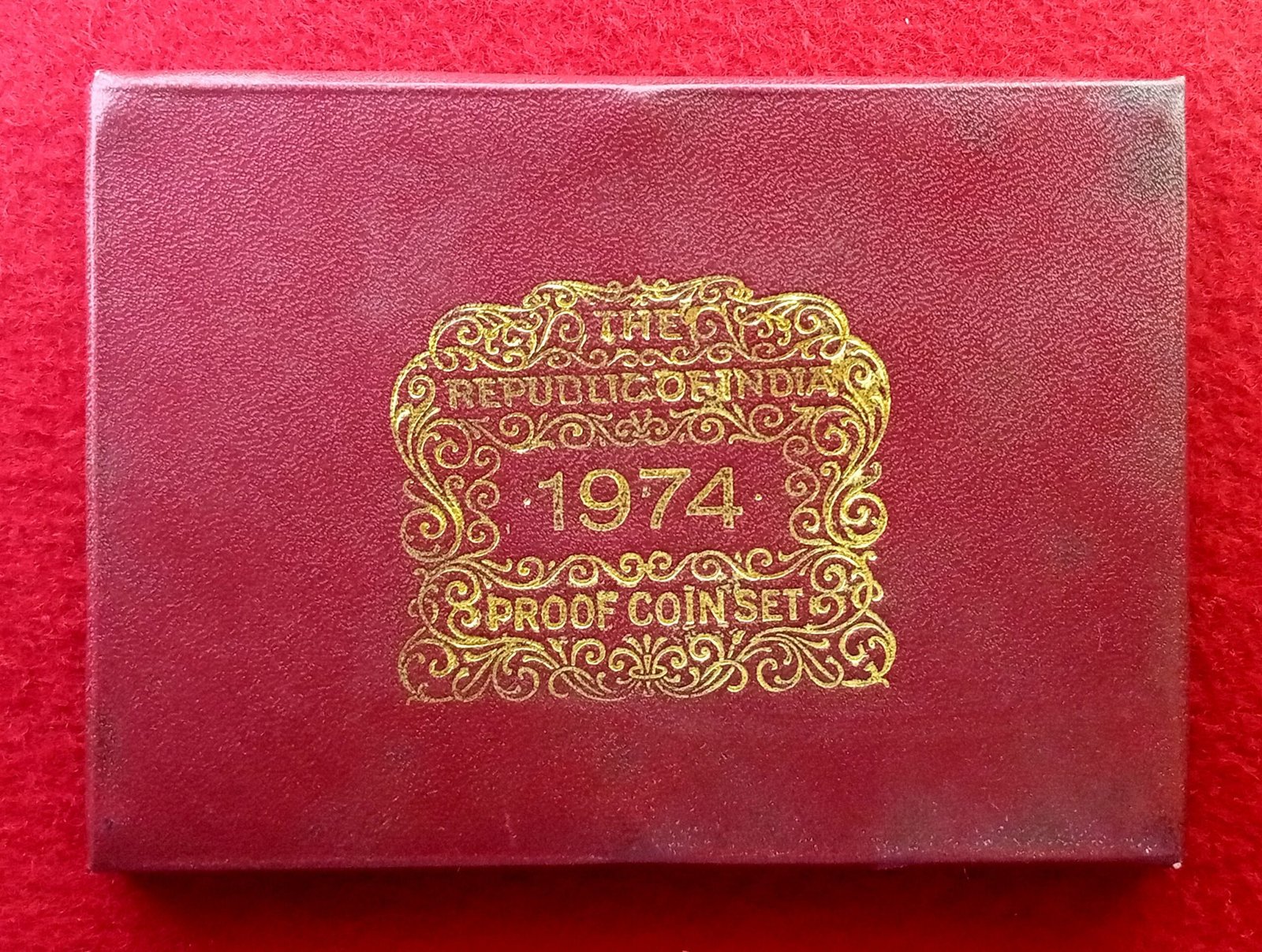 1974 - Planned Families Food for All Proof 10 Coins Set (Rs.50,Rs.10 Re.1,Ps.50, Ps.25, Ps.10, Ps.5, Ps.3, Ps.2, Ps.1) Bombay Mint